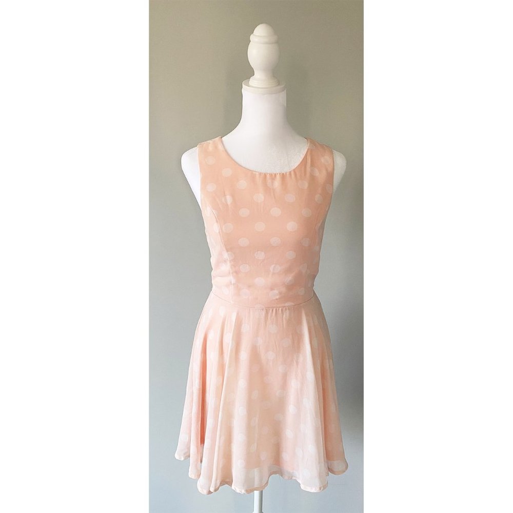 Sans Souchi Pink & White Polka Dot Dress